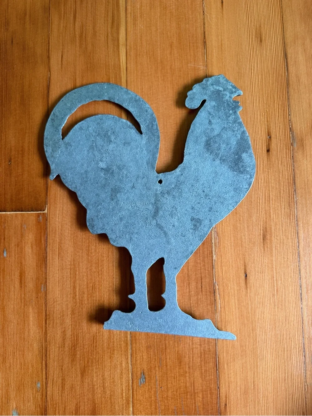 Rustic Metal Rooster Wall Decor - Gray